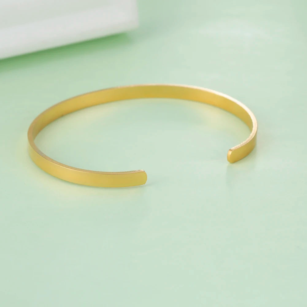 Cazador Name Letter Bracelet 316L Stainless Steel Engraved Cuff Bangle