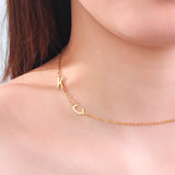 Sideways Initial Letter Necklace Stainless Steel A-Z Alphabet Personalized Gift