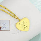Cazador Heart Pendant Handwriting Necklace Personalized Stainless Steel Gift