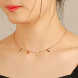 Cazador Initial Letter LOVE Necklaces Stainless Steel Women Jewelry