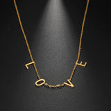 Cazador Initial Letter LOVE Necklaces Stainless Steel Women Jewelry