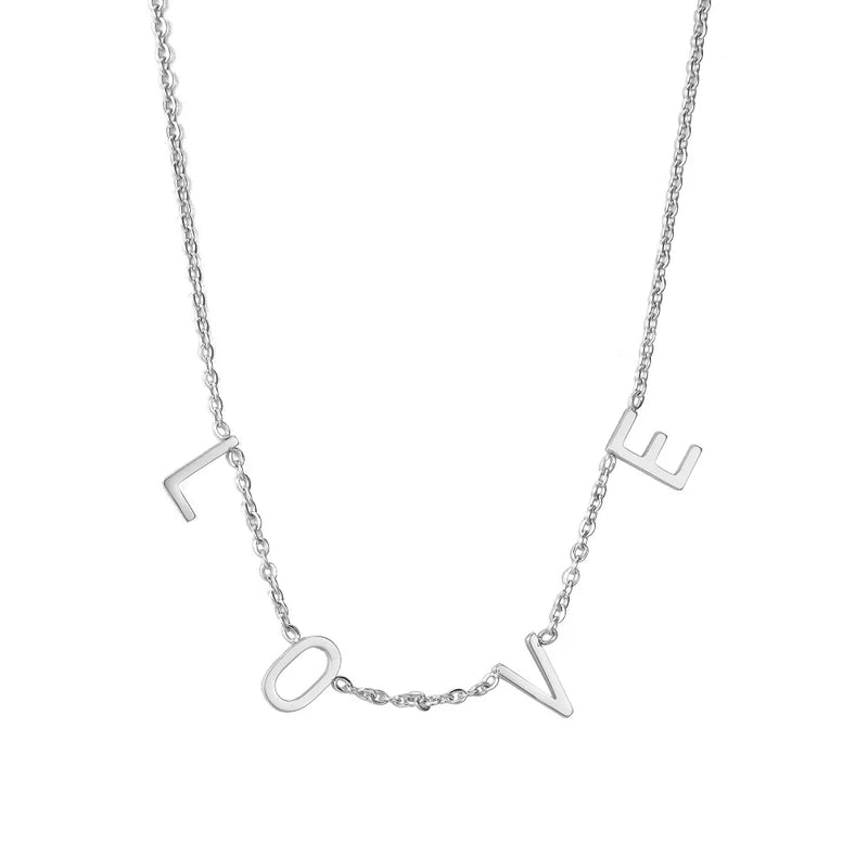 Cazador Initial Letter LOVE Necklaces Stainless Steel Women Jewelry