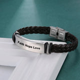 Cazador Personalized Leather Engraved Bracelet Men's Bangle
