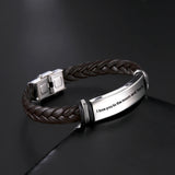 Cazador Personalized Leather Engraved Bracelet Men's Bangle