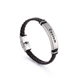 Cazador Personalized Leather Engraved Bracelet Men's Bangle