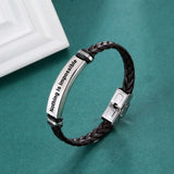 Cazador Personalized Leather Engraved Bracelet Men's Bangle