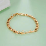 Personalized Punk Name Bracelet Stainless Steel Chain