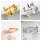 Cazador Stackable Stainless Steel Name Ring for Women