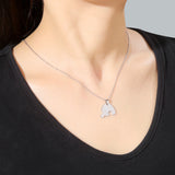 Cazador Stainless Steel Heart Puzzles Necklace for Women Girls