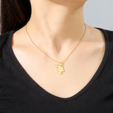 Cazador Stainless Steel Heart Puzzles Necklace for Women Girls