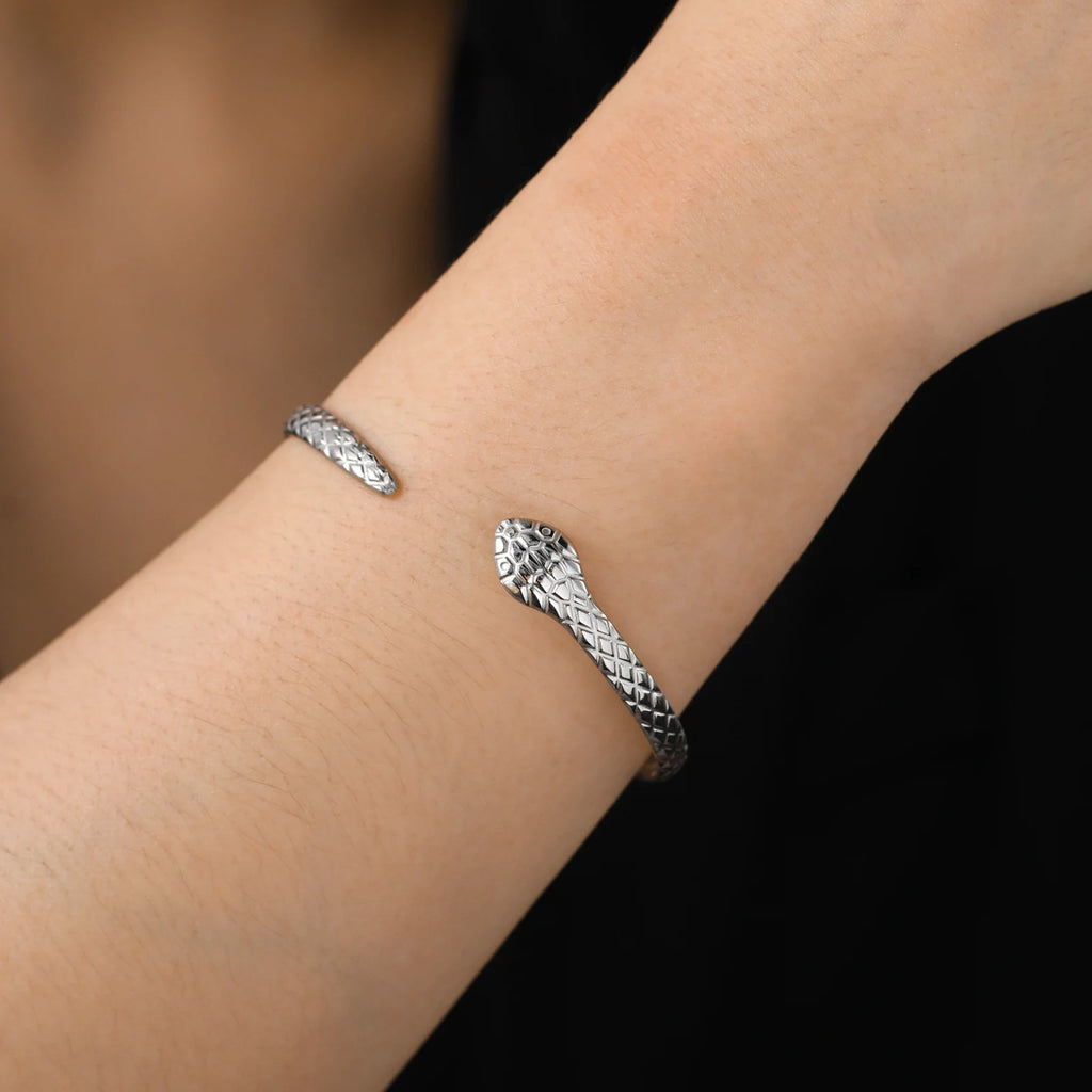 Cazador Punk Snake Bracelet Adjustable Cuff Bangle for Women