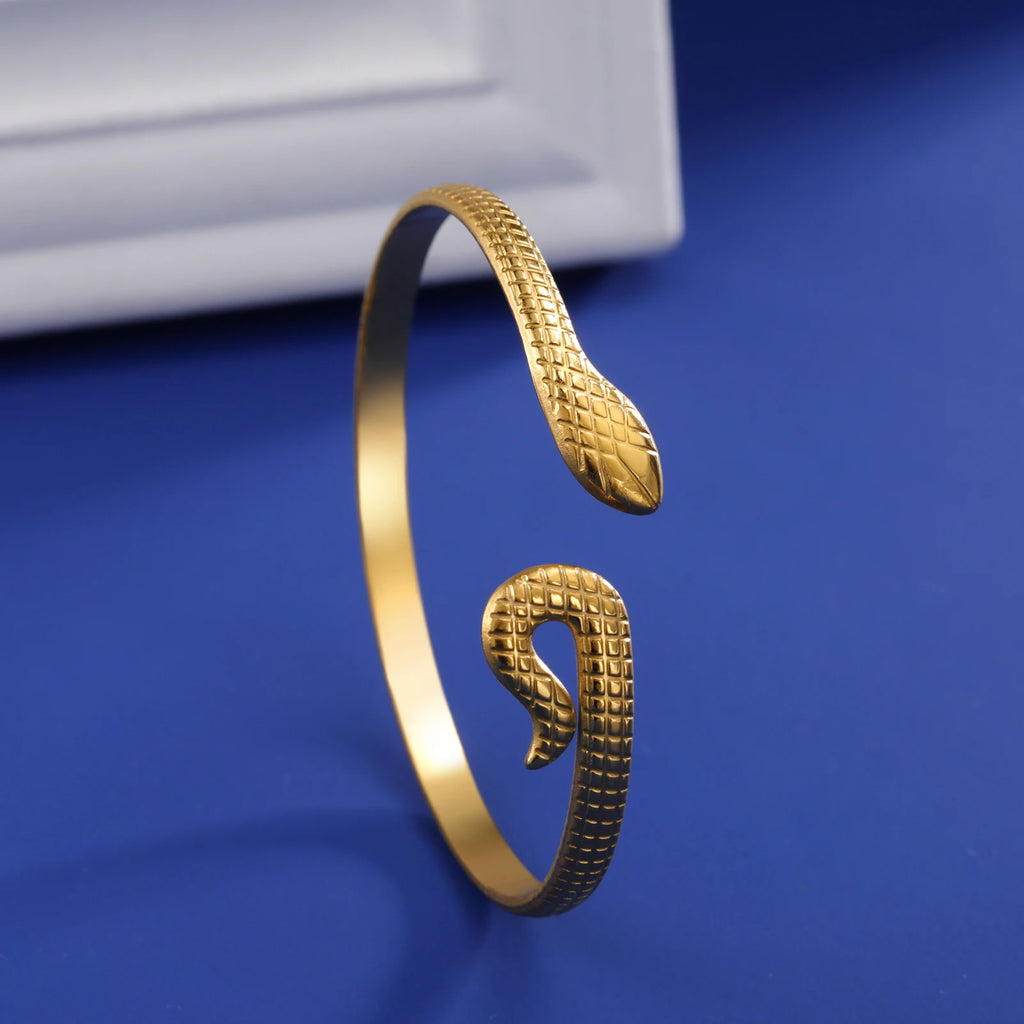 Cazador Punk Snake Bracelet Adjustable Cuff Bangle for Women