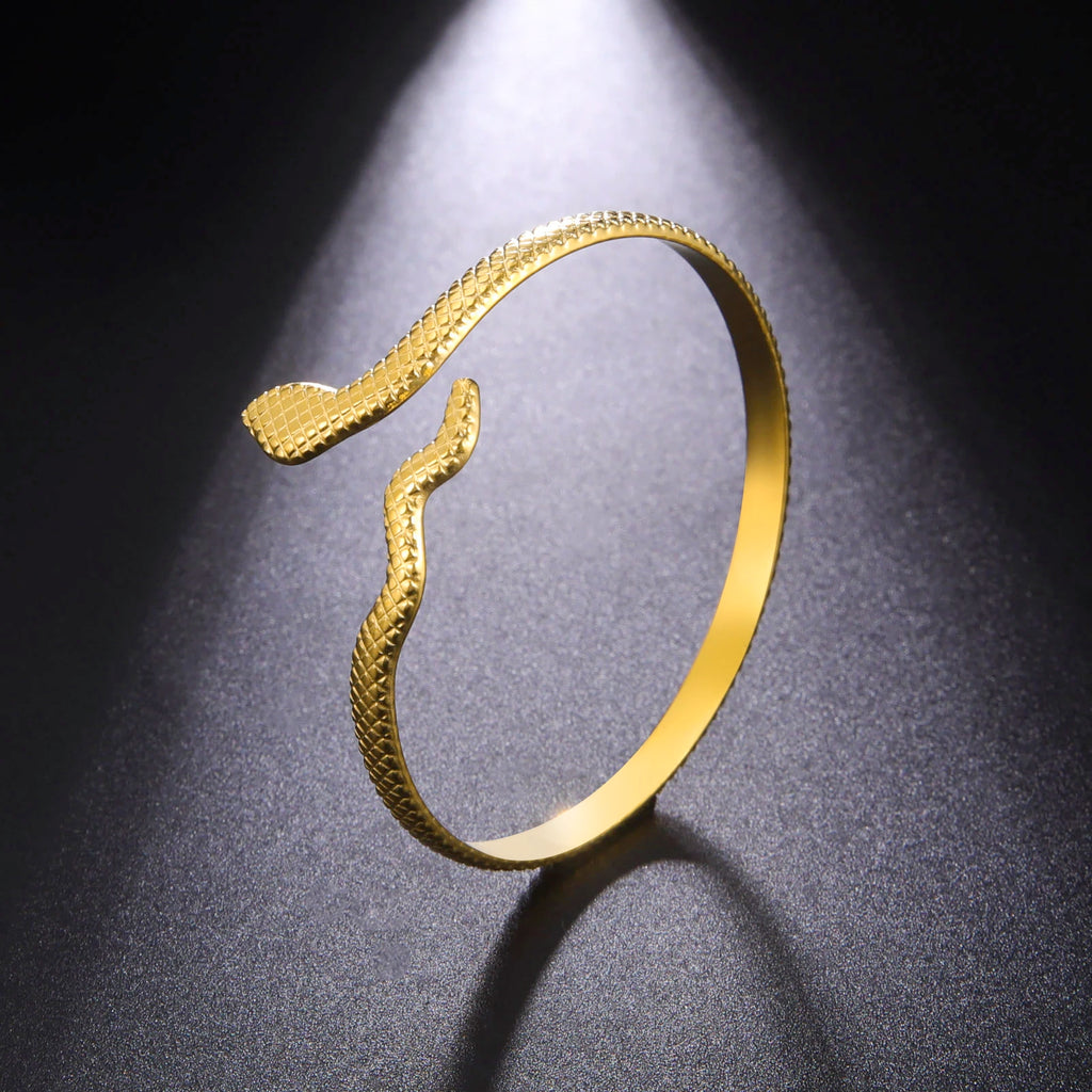 Cazador Punk Snake Bracelet Adjustable Cuff Bangle for Women