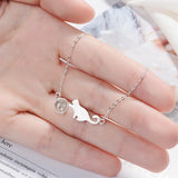 Cat Moonstone Necklace Sterling Silver Student Clavicle Chain