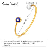 CeeRom Pearl Thin Line Cuff Bracelet Bangle