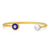 CeeRom Pearl Thin Line Cuff Bracelet Bangle
