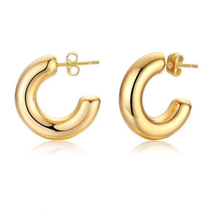 CeeRom Geometry Hoop Earrings - Stainless Steel Rock Hiphop Hollow Hoops Earings