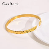 CeeRom Texture Cuff Bracelets Bangles Women