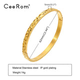 CeeRom Texture Cuff Bracelets Bangles Women