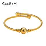 CeeRom Twisted Wire Metal Ball Bangles For Women Jewelry