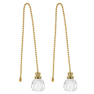 Ceiling Fan Chain: Clear Beaded String 2pcs Pendant Lamp Light Pulls Extender