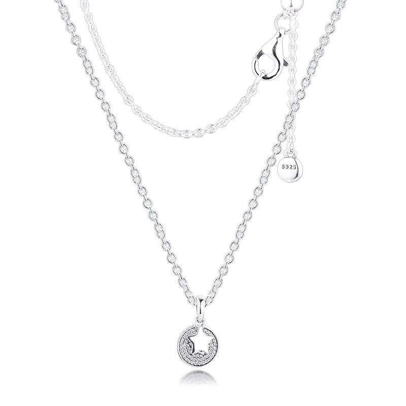 Celebration Stars Necklace Pendant & Necklace Clear CZ 925 Sterling Silver