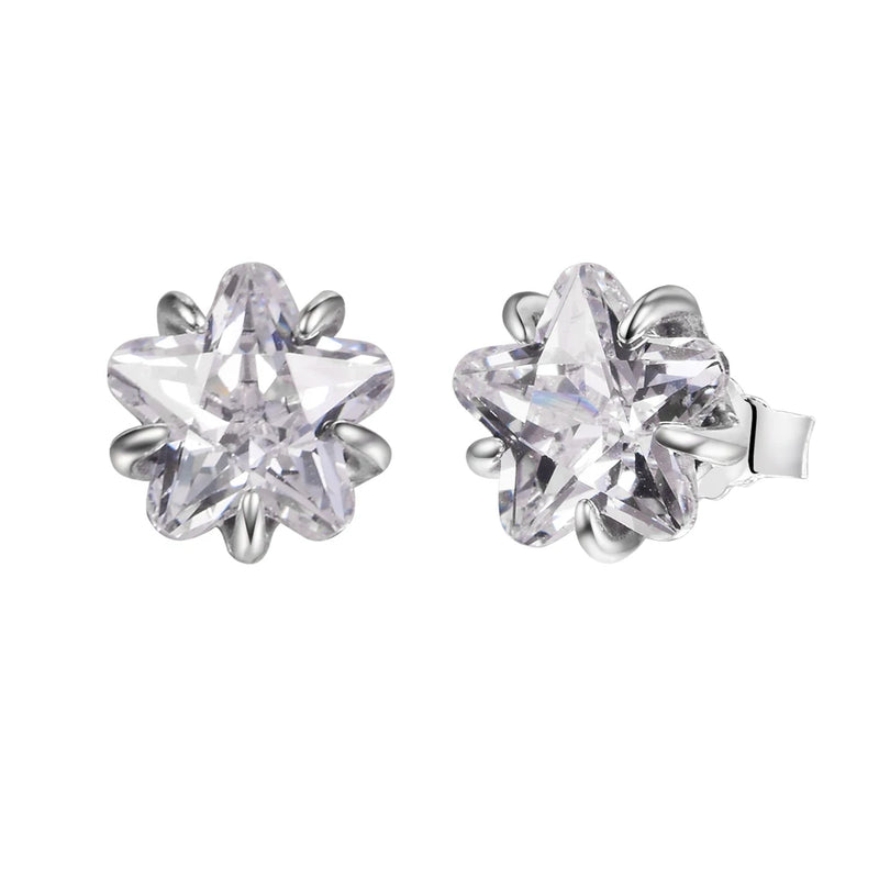 Celestial Star Stud Earrings 925 Sterling Silver Women Statement Jewelry