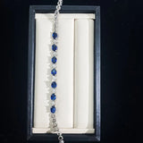 925 Silver Bracelet Woman Sapphire Gemstone Fine Jewelry Gift