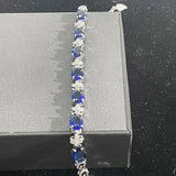 925 Silver Bracelet Woman Sapphire Gemstone Fine Jewelry Gift