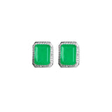 925 Silver Stub Earrings with Paraiba Emerald Gemstones