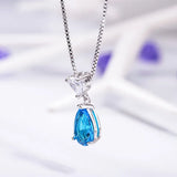 Cellacity Amethyst Gemstone Pendant Necklace Zircon Hearty Shape