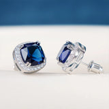 Cellacity 925 Silver Ring Oval Sapphire Gemstone Wedding Party Dating