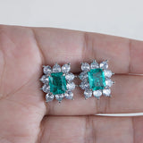925 Silver Paraiba Gemstone Stud Earrings for Women
