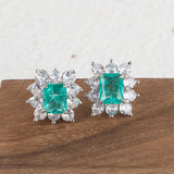 925 Silver Paraiba Gemstone Stud Earrings for Women