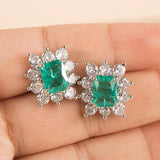 925 Silver Paraiba Gemstone Stud Earrings for Women