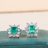 925 Silver Paraiba Gemstone Stud Earrings for Women