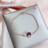 Cellacity Amethyst Gemstone Bracelet 925 Silver
