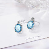 Cellacity Silver 925 Earrings With Aquamarine Gemstones