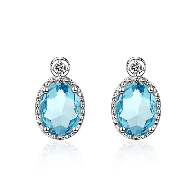 Cellacity Silver 925 Earrings With Aquamarine Gemstones