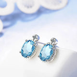 Cellacity Silver 925 Earrings With Aquamarine Gemstones