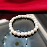 Elegant Silver 925 Pearl Bracelet for Mom's Birthday