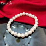 Elegant Silver 925 Pearl Bracelet for Mom's Birthday