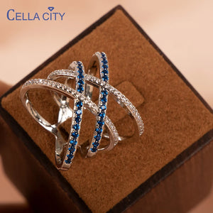 Cellacity Classic Sapphire Ring for Women 925 Silver Jewelry