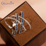 Cellacity Classic Sapphire Ring for Women 925 Silver Jewelry