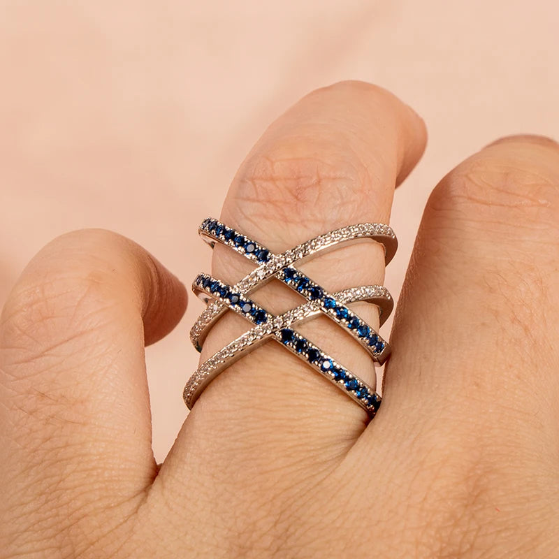 Cellacity Classic Sapphire Ring for Women 925 Silver Jewelry