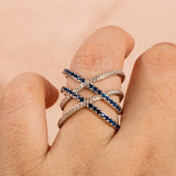 Cellacity Classic Sapphire Ring for Women 925 Silver Jewelry
