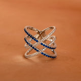 Cellacity Classic Sapphire Ring for Women 925 Silver Jewelry