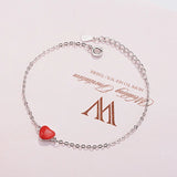 Cellacity Red Heart Bracelet 925 Silver Dating Gift for Women