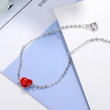 Cellacity Red Heart Bracelet 925 Silver Dating Gift for Women