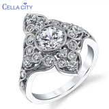 Vintage Sterling Silver Ring with Zircon Gemstone